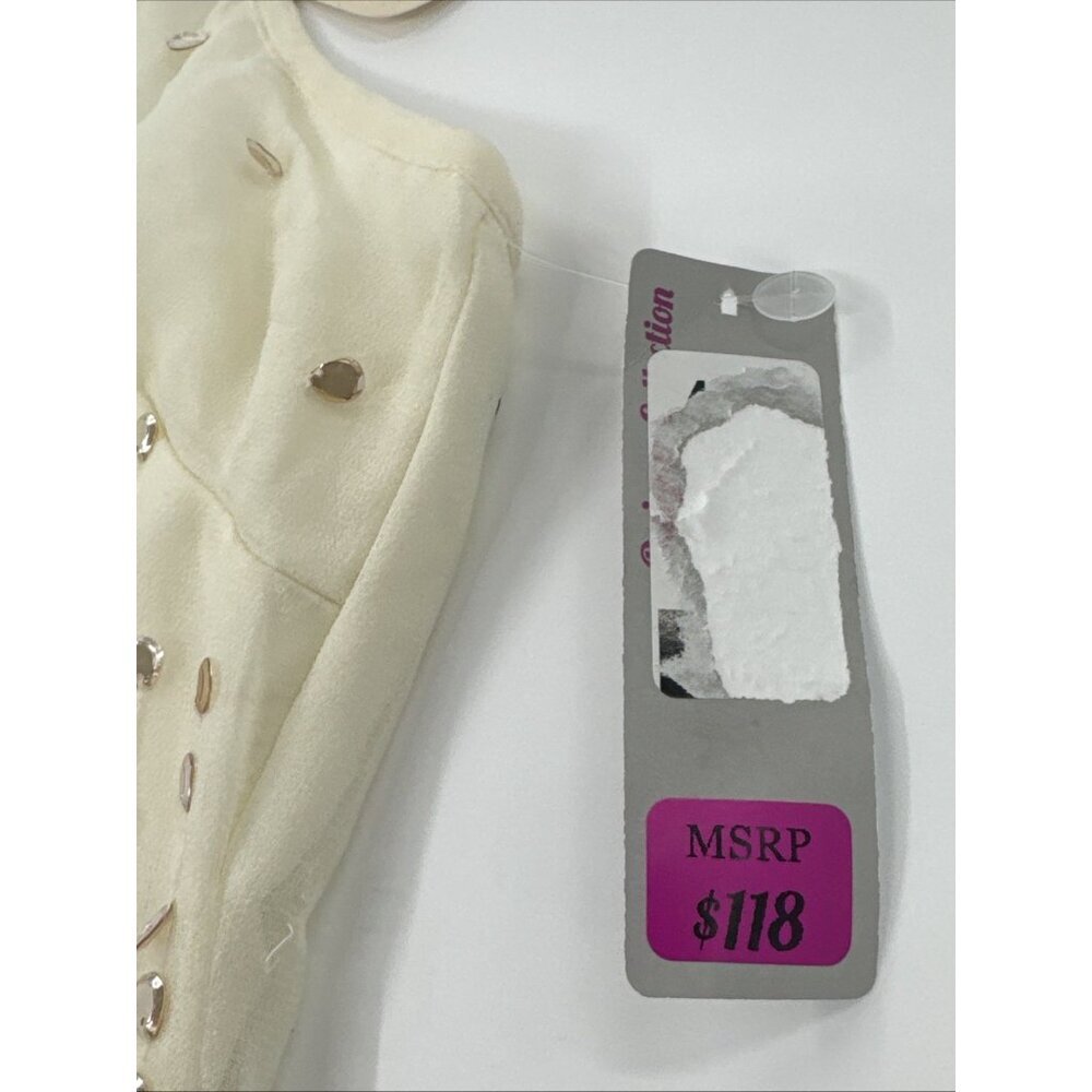Chelsea Violet Shift Dress Womens Large Beige Sequins Sleeveless Lined $118 NEW - Picture 4 of 12